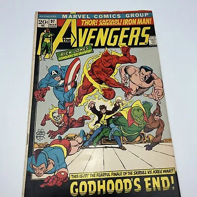 Buy Avengers # 97 Marvel 1972  Kree-Skrull War  Part 9 Rick Jones • 12.06£