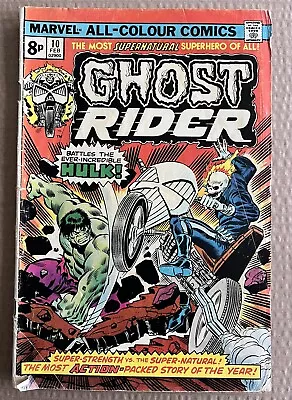 Buy Ghost Rider #10 Hulk Battle Marvel Comic Group 1974 Pence Copy Origin Retold • 2.99£