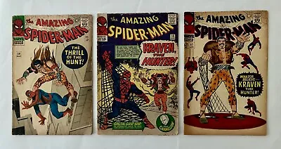 Buy Amazing Spider-Man Silver Age Lot #15, 34, 47 (1964) 1st, 2nd, 3rd Kraven Apps • 458.43£
