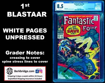 Buy FANTASTIC FOUR 62 CGC 8.5 WHITE PAGES NICE AS ANY 9.2 💎 KEY 1st BLASTAAR 5/67 • 239.06£