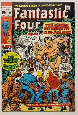Buy Fantastic Four #102 (1970, Marvel) VF- Sub-Mariner & Magneto App • 30.52£