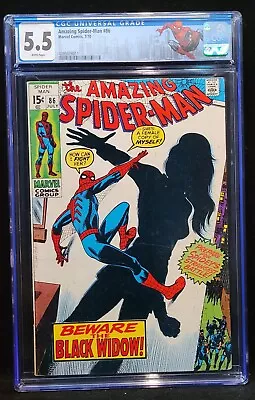 Buy 🔥  Amazing Spider-Man #86 (1970) CGC 5.5 Custom Label  White Pages 🔥 • 94.87£