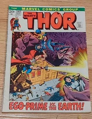 Buy THOR # 202  (1972)  Marvel Comics - 1st Ego Prime, Buscema Cover Art • 7.11£