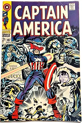 Buy CAPTAIN AMERICA 107 Marvel Silver Age 1968 Dr Faustus Jack Kirby Art • 24.99£
