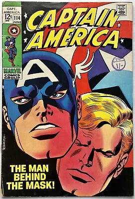 Buy Captain America Vol 1 #114 (1969) StanLee/John Romita Silver Age Marvel Comics • 49.95£