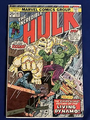 Buy Marvel Comics The Incredible Hulk #183 FN 1975 Living Dynamo • 7.88£