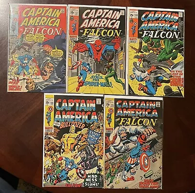 Buy Captain America Lot 133, 135, 136, 137 & 140 1970 Falcon, Spider-Man • 71.25£