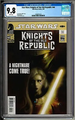 Buy Knights Of The Old Republic #40 (2009) CGC 9.8 White Pages! 1st Evil Malak!! • 70.34£