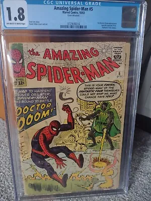 Buy AMAZING SPIDER-MAN #5 CGC 1.8 1st App Doctor Doom Outside Fantastic Four  Cameo  • 680£