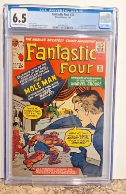 Buy Fantastic Four #22 CGC 6.5, 1964  Marvel 2nd Appearance Of Mole Man! • 239.86£