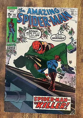 Buy Amazing Spider-man #90, FN/VF 7.0, Captain Stacy Death • 73.53£