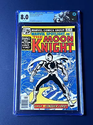 Buy Marvel Spotlight #28 CGC 8.0 Custom Label 1st Solo Moon Knight Story Perlin 1976 • 160.69£