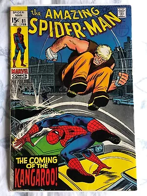 Buy Amazing Spider-Man 81 (1970) Origin And 1st App Of The Kangaroo, Cents • 27.99£