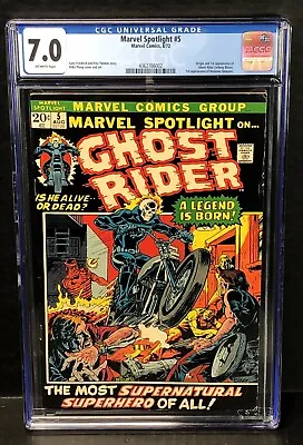 Buy Marvel Spotlight #5 CGC 7.0 Off-White Pages First Ghost Rider Appearance FN/VF • 1,279.19£