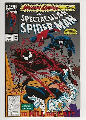 Buy Spectacular Spiderman #201 VF/NM 9.0-9.2 (Marvel 1993) Maximum Carnage Part 5 • 9.07£