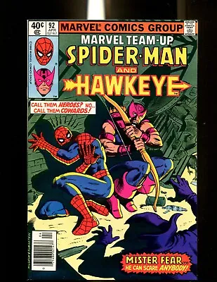 Buy Marvel Team-up 92 (9.4) Newsstand Spiderman Hawkeye Marvel (b051) • 14.23£