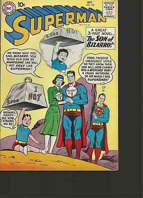 Buy SUPERMAN COMIC #140 DC COMIC  1st Baby Bizarro & Bizarro Supergirl VF • 321.26£