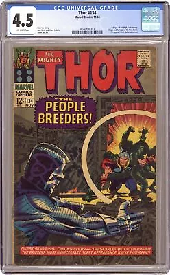 Buy Thor #134 CGC 4.5 1966 4046498003 1st App. High Evolutionary, Man-Beast • 108.08£