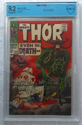 Buy Thor #150 (Marvel, 3/68) CBCS 9.2 NM- (Hela & Loki Appearance) JACK KIRBY Cover • 315.33£