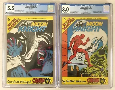 Buy MOON KNIGHT Lot Of 2 (Super Marvel) Danish Edition #12 5.5 CGC, #13 3.0 CGC 1982 • 30.04£