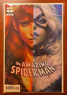 Buy AMAZING SPIDER-MAN 1 (2022) NM Stanley Artgerm Lau MARY JANE / BLACK CAT Variant • 15.24£