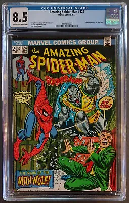 Buy Amazing Spider-man #124 Cgc 8.5 Ow-w Marvel Comics September 1973 - 1st Man-wolf • 284.96£