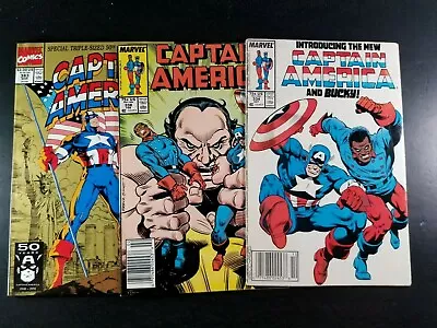 Buy Clean Raw Marvel THREE 1987 CAPTAIN AMERICA #334 #338 #383 New Bucky 50TH ANNIV • 8.31£