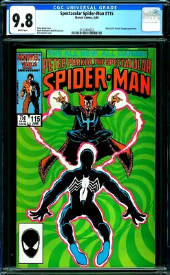 Buy Spectacular Spider-man #115 Cgc 9.8 Wp Black Cat Doctor Strange Marvel 1986 • 150.66£