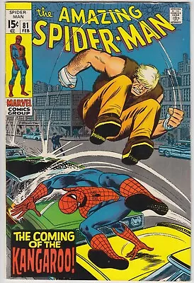 Buy Amazing Spider-Man #81 1st Appearance & Origin Of The Kangaroo Fine Marvel 1970 • 42.66£