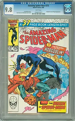 Buy Amazing Spider-man #275 Cgc 9.8 1986 Origin Retold Hogoblin App Marvel • 109.95£