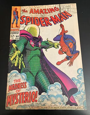 Buy AMAZING SPIDER-MAN #66 (1968) *The Madness Of Mysterio!* Very Bright & Glossy! • 76.71£