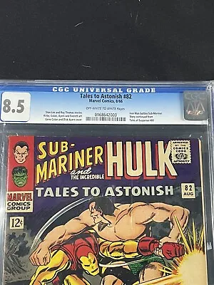 Buy Tales To Astonish # 82 CGC 8.5 Iron Man Sub Mariner Marvel Comics Books • 173.93£
