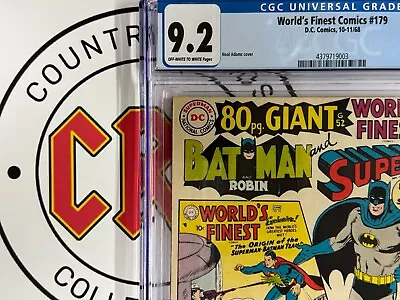 Buy DC Comics (10-11/68) World's Finest Comics #179 CGC 9.2 • 135.91£