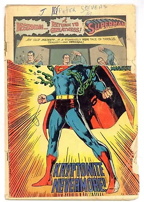 Buy Superman 233 TITLE CUT Neal Adams Cvr Earth's Kryptonite Destroyed! 1971 DC J841 • 9.46£