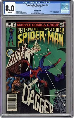 Buy Spectacular Spider-Man Peter Parker #64N CGC 8.0 Newsstand 1982 4318574011 • 111.89£