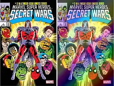 Buy Marvel Super Heroes Secret Wars #2 Facsimile Edition Main/foil Variant Set • 13.43£