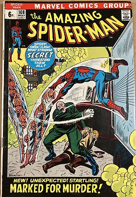 Buy Amazing Spiderman #108 May 1972 Marked For Murder First App Sister Sun Nice Key • 39.99£