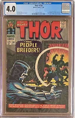 Buy Thor #134 - 1966 - Key Issue - First Appearance Of High Evolutionary - CGC 4.0 • 150£