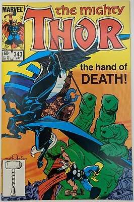 Buy THOR #343 Walt Simonson Art & Story (Marvel, 1984)  THE HAND OF DEATH  NM- • 3.20£