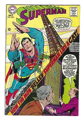 Buy SUPERMAN #208 SILVER AGE DC .12 CENT COMIC BOOK 1st Series Neil Adams CIRCA 1968 • 19.98£