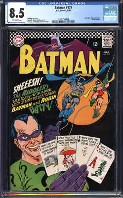 Buy Batman #179 Cgc 8.5 Ow Pages // 2nd Silver Age Riddler App Dc Comics 1966 • 505.99£