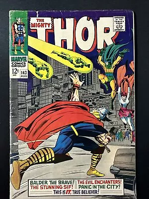 Buy The Mighty Thor #143 Vintage Marvel Comics Silver Age 1st Print 1967 VG+ *A2 • 11.85£