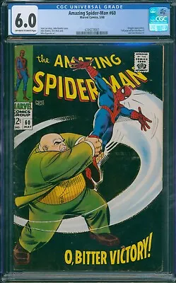 Buy Amazing Spider-Man #60 1968 CGC 6.0 OW-W Pages! Kingpin Cover! • 100.53£