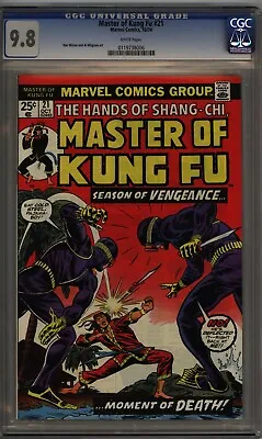 Buy Master Of Kung Fu 21 Cgc 9.8 White Pages Old Blue Label 2nd Owner  L3 • 478.19£