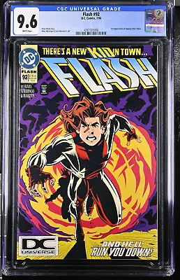 Buy Flash #92 CGC 9.6 1994 DC Universe Logo | 1st Appearance Of Impulse (Bart Allen) • 181.32£