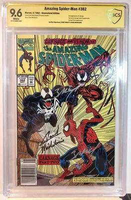 Buy The Amazing Spider-Man #362 Newsstand, 2nd App Carnage, 2x Signed • 180.78£