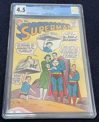 Buy SUPERMAN #140 (Oct 1960) ✨ Graded 4.5 CREAM TO O-W By CGC ✔1st Baby Bizzarro App • 119.93£