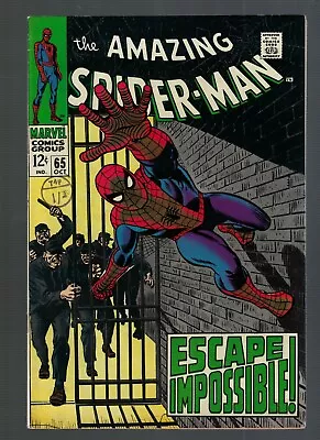 Buy Marvel Comics Amazing Spiderman  65 1968 7.0 FN /VFN Avengers Escape Impossible • 89.99£