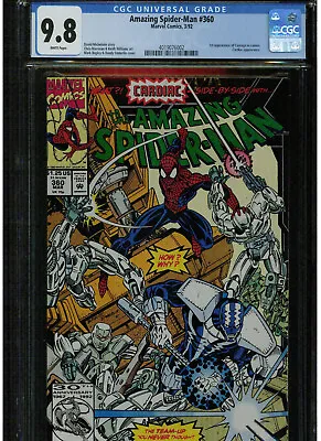Buy Amazing Spider-man #360 Cgc 9.8 White Pages 1st Appearance Carnage Cameo 1992 • 160.50£