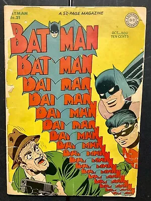 Buy DC Comics- Batman #31 (1945) Signed Jerry Robinson. Detached Cvr. 1st Punch/Judy • 385.41£